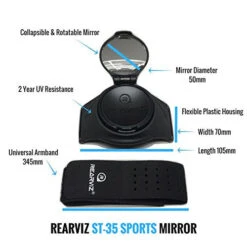 REARVIZ ST-35 Bicycle Rear View Mirror For Arm, Rotatable & Adjustable (Sports) -Cycling Gear 51KnDp8ctXL