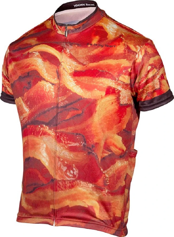 Bacon "Powered By Pork" Men's Cycling Jersey (Large) 3 Bacon "Powered By Pork" Men's Cycling Jersey (Large)