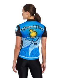 Biker Chick Cycling Jersey - Blue (S, M, L, XL) 7 Biker Chick Cycling Jersey - Blue (S, M, L, XL) -Cycling Gear Biker Chick Blue Back with Model
