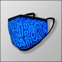 INKnBURN Blue Lines 3-Layer Face Mask