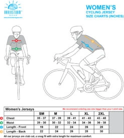 Skittles Ride The Rainbow Women's Cycling Jersey (S, XL, 2XL) -Cycling Gear Brainstorm Gear Womens size chart 1024x1024 inches
