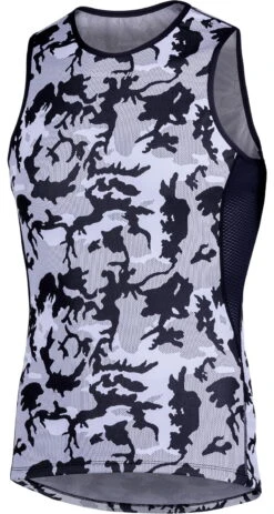 Nalini CAMU Tank Cycling Sleeveless Base Layer - Camouflage White/Black/Grey -Cycling Gear CAMU Tank Undershirt Camouflage White Black Grey 1