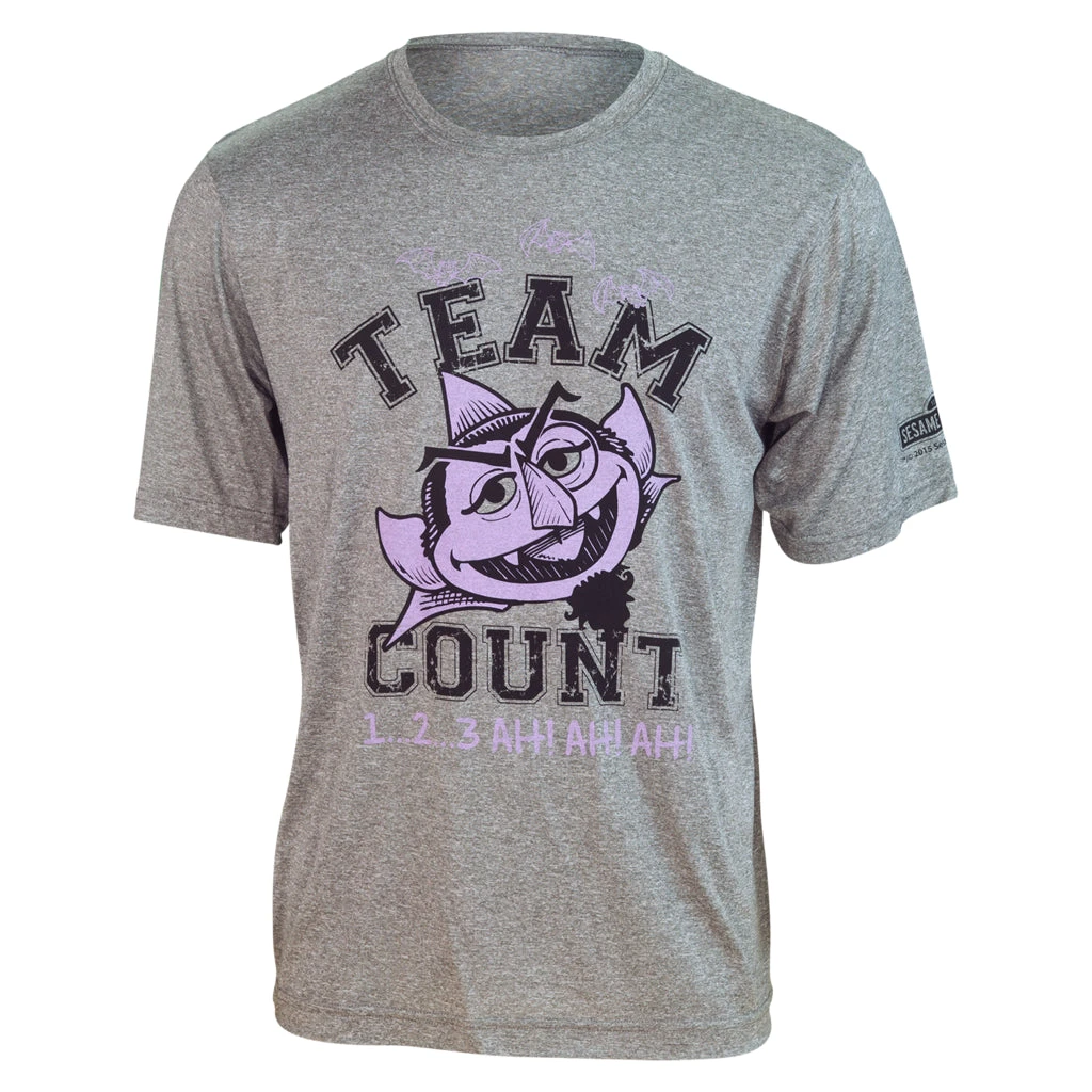 Sesame Street TEAM COUNT "1...2...3 Ah! Ah! Ah!" Tech Shirt (S, M, L, XL, 2XL) 3 Sesame Street TEAM COUNT "1...2...3 Ah! Ah! Ah!" Tech Shirt (S, M, L, XL, 2XL)