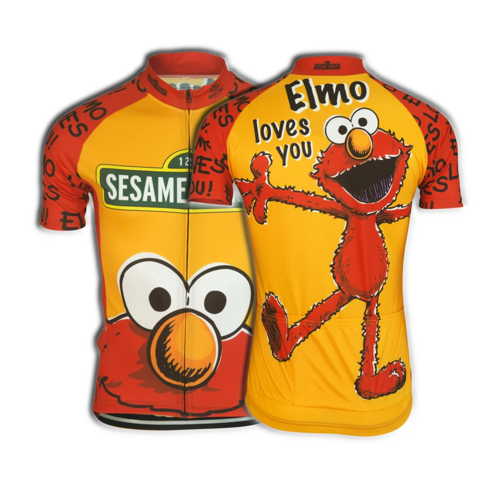 Sesame Street Elmo Men's Cycling Jersey (S, 3XL) 3 Sesame Street Elmo Men's Cycling Jersey (S, 3XL)