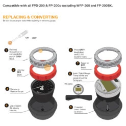 Serfas FP-200 Pump Digital Gauge -Cycling Gear Exploded 1000x1000Web