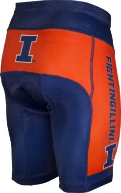 Illinois Fighting Illini Cycling Shorts (S, XL, 2XL) -Cycling Gear IllinoisShort Back