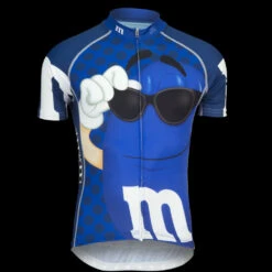 M&M's Signature Men's Cycling Jersey (S, M, L, XL, 2XL, 3XL) -Cycling Gear M M Blue Mens Front