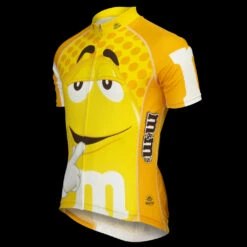 M&M's Signature Men's Cycling Jersey (S, M, L, XL, 2XL, 3XL) -Cycling Gear M M Yellow Mens Side