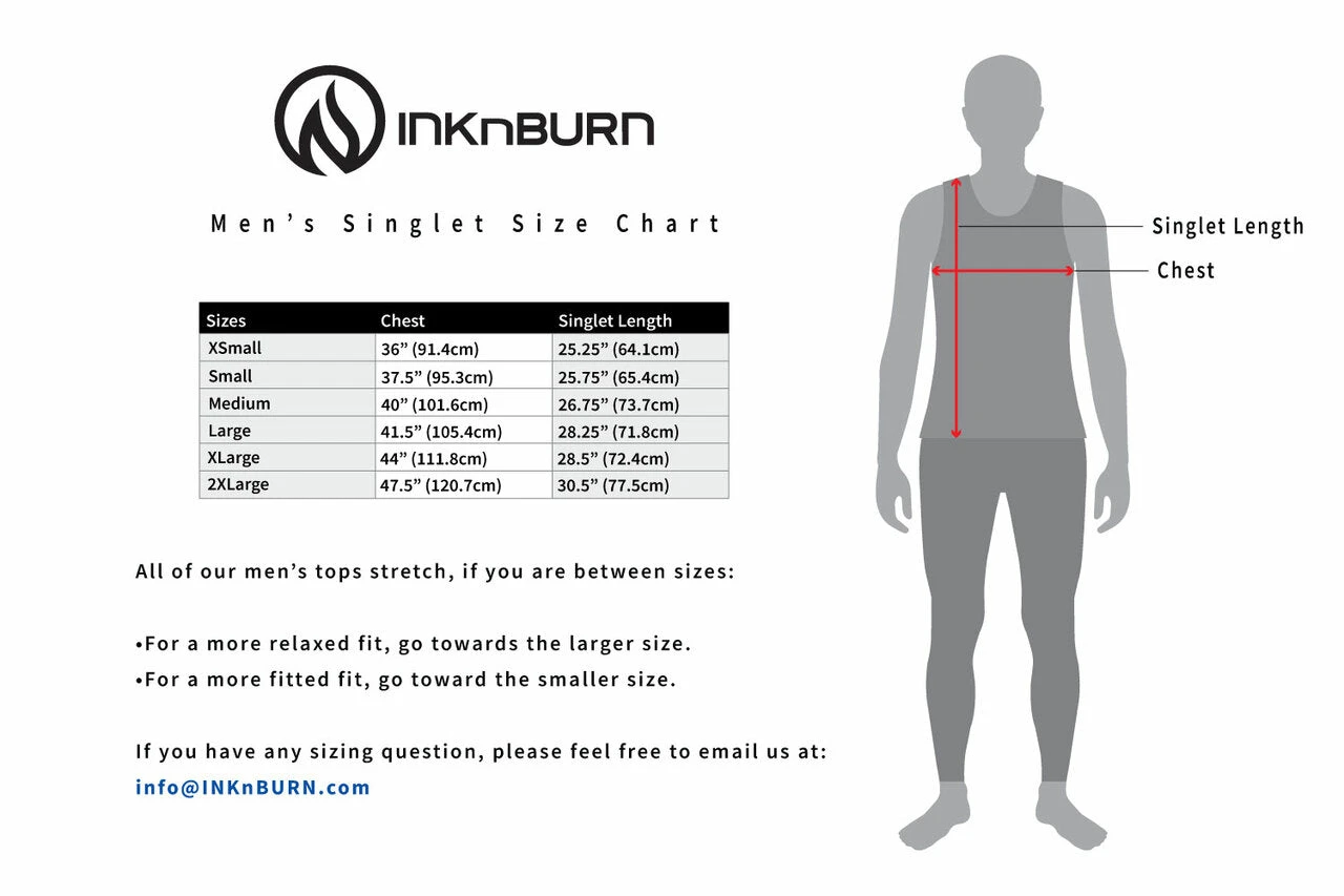 INKnBURN Men's Oni Singlet (S, M, L, 2XL) 5 INKnBURN Men's Oni Singlet (S, M, L, 2XL) - Image 3