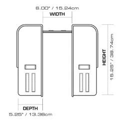 Serfas Double Bicycle Pannier Bag - PB-2B (Brown) -Cycling Gear PannierLineDimensions 01 Profile