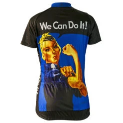 Rosie The Riveter Women's Cycling Jersey (S, M, XL, 2XL) -Cycling Gear Rosie Blue Back