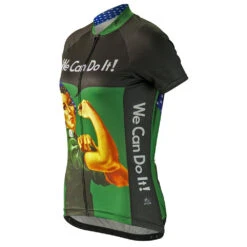 Rosie The Riveter Women's Cycling Jersey (S, M, XL, 2XL) -Cycling Gear Rosie Green Left