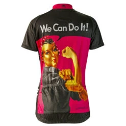 Rosie The Riveter Women's Cycling Jersey (S, M, XL, 2XL) -Cycling Gear Rosie Pink Back