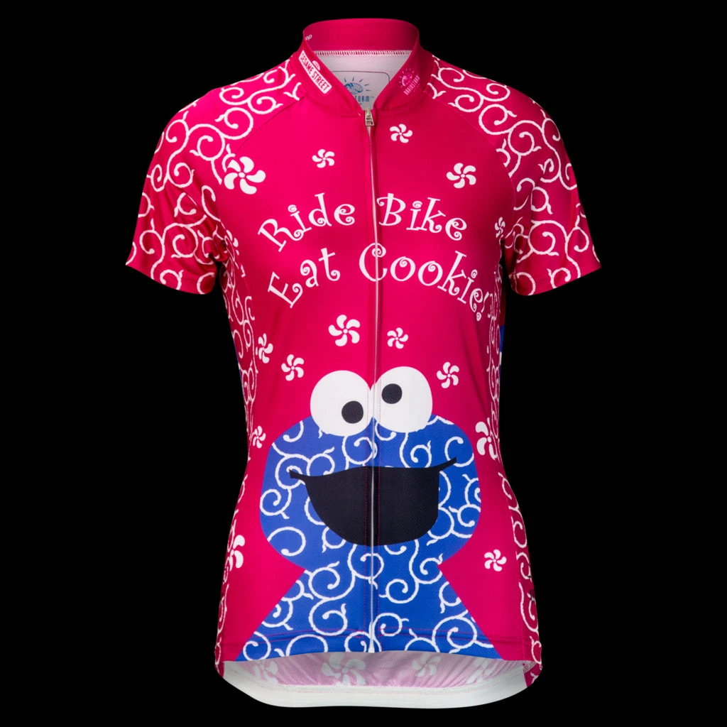 Sesame Street Cookie Monster Women's Pink Cycling Jersey (S, M, XL, 2XL) 7 Sesame Street Cookie Monster Women's Pink Cycling Jersey (S, M, XL, 2XL) - Image 5