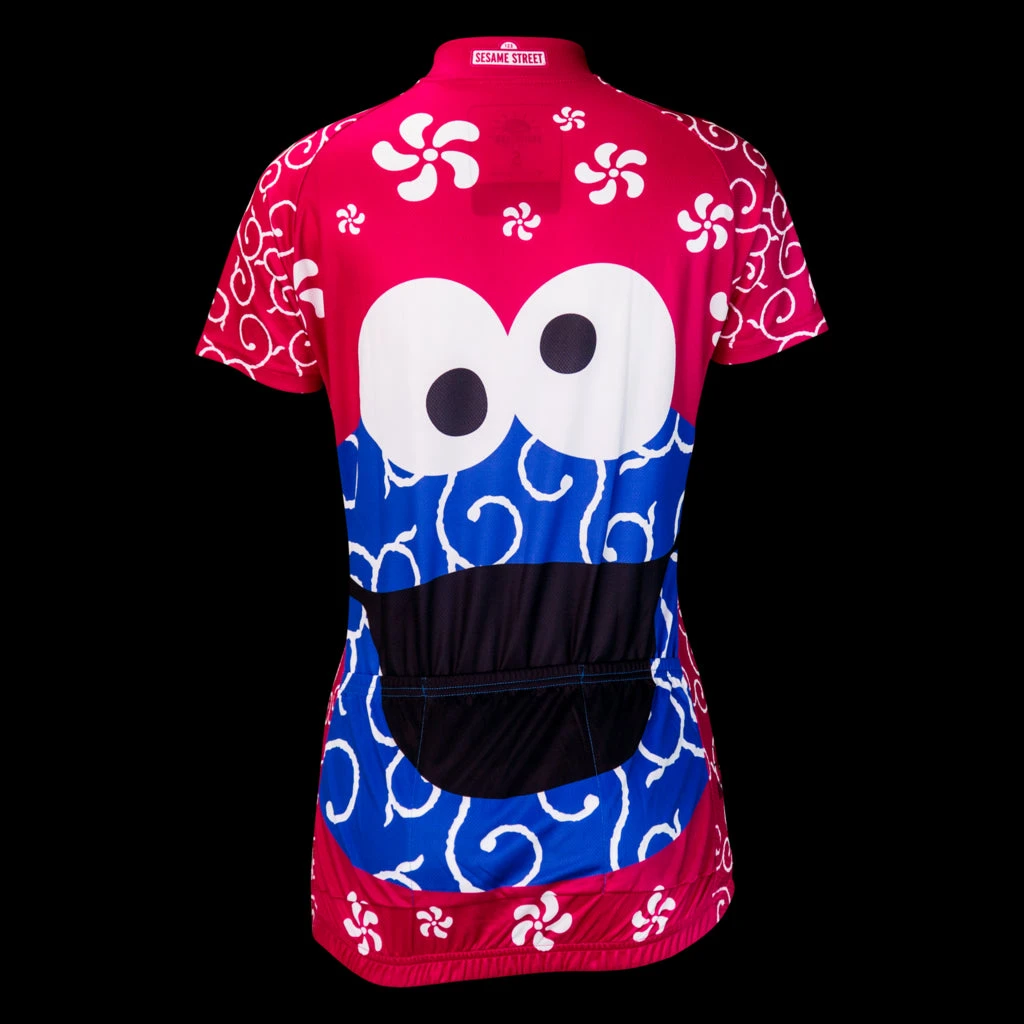 Sesame Street Cookie Monster Women's Pink Cycling Jersey (S, M, XL, 2XL) 4 Sesame Street Cookie Monster Women's Pink Cycling Jersey (S, M, XL, 2XL) - Image 2