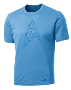 Star Trek Cadet Men's Tech Shirt (S, M, XL, 2XL) -Cycling Gear ST Running Blue MenFront