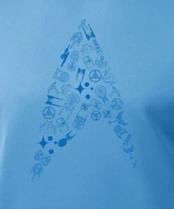 Star Trek Cadet Men's Tech Shirt (S, M, XL, 2XL) -Cycling Gear ST Running Blue MenFront Closeup d21af7fe 7305 4e6c a130 e1a528248508