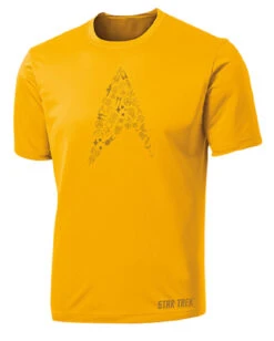 Star Trek Cadet Men's Tech Shirt (S, M, XL, 2XL) -Cycling Gear ST Running Gold MenFront