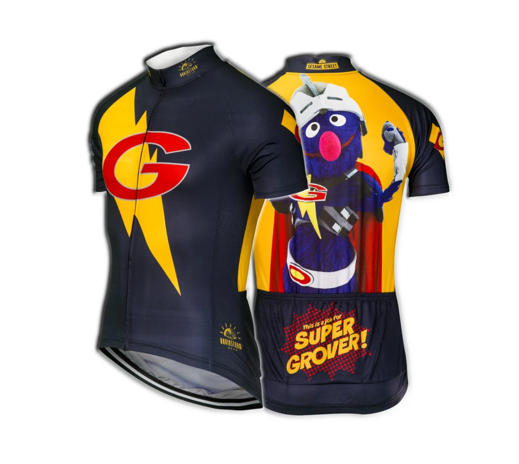 Sesame Street Super Grover Women's Cycling Jersey (S, XL, 2XL) 3 Sesame Street Super Grover Women's Cycling Jersey (S, XL, 2XL)