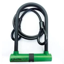 UltraCycle Key Bicycle U-Lock Shackle W/Cable 4.25 X 8"