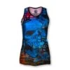INKnBURN Women's Run Or Die Graffiti Singlet (L, XL) -Cycling Gear W Skull ROD Singlet Front 77397.1618511844