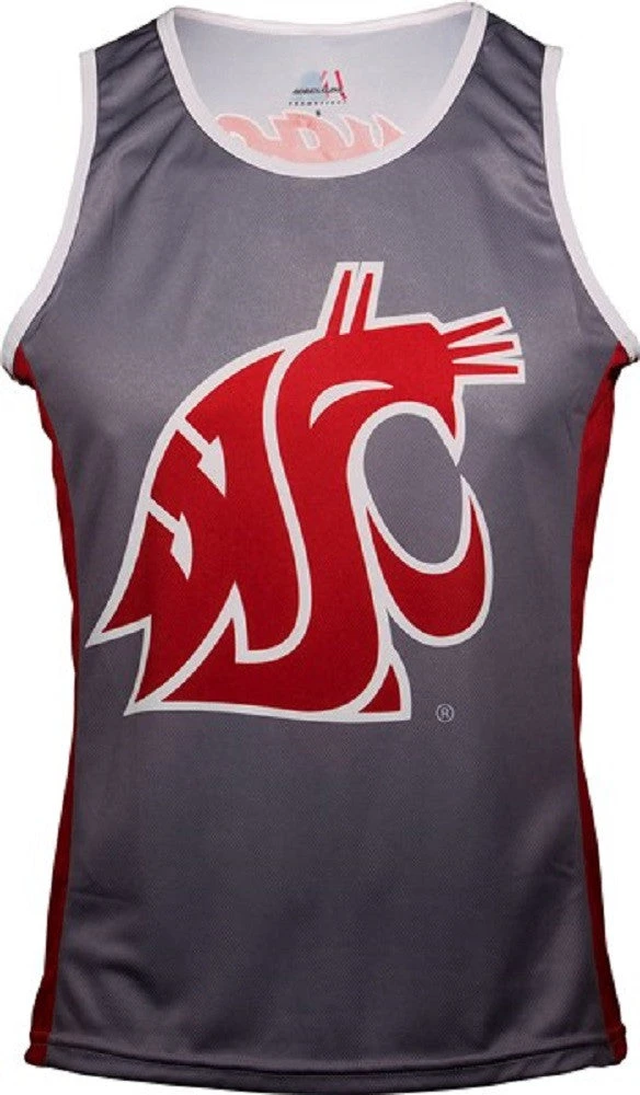 Washington State Cougars Men's RUN/TRI Singlet (XL, 2XL, 3XL) 3 Washington State Cougars Men's RUN/TRI Singlet (XL, 2XL, 3XL)