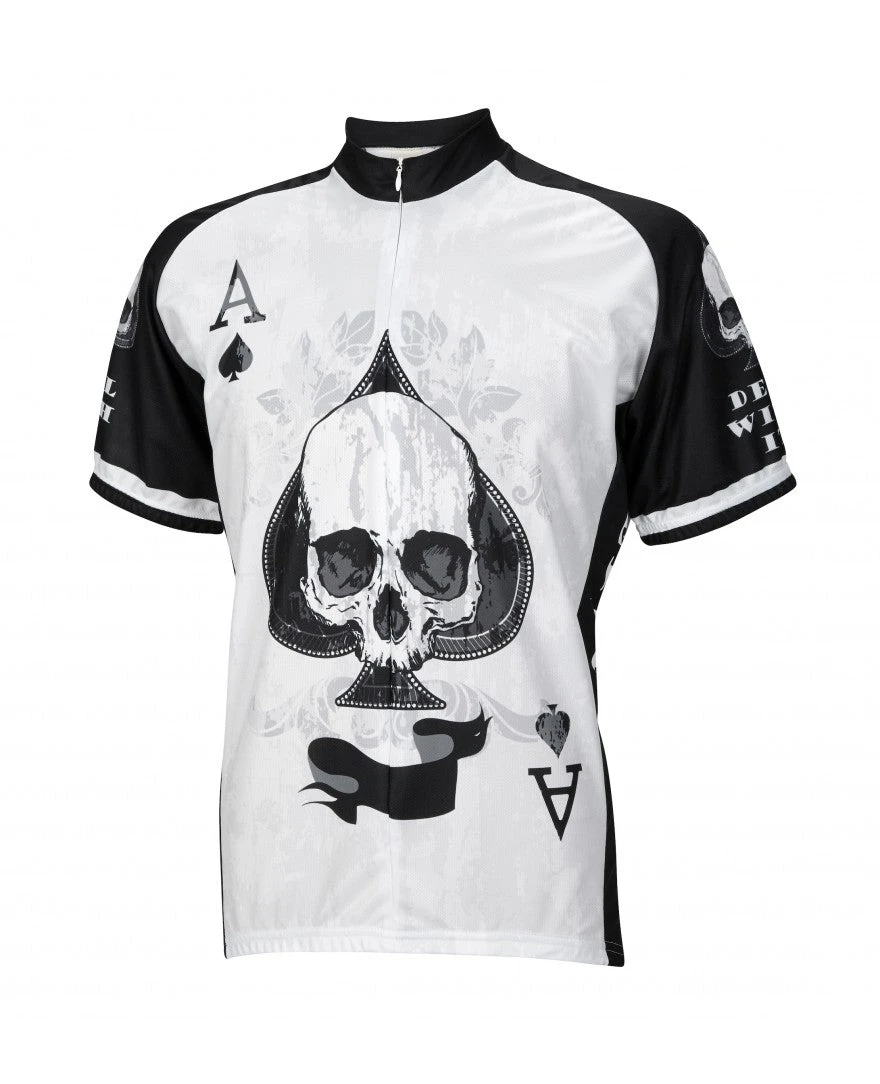 Deal With It Ace Of Spades Skull Cycling Jersey (S, M, L, XL, 2XL, 3XL) 3 Deal With It Ace Of Spades Skull Cycling Jersey (S, M, L, XL, 2XL, 3XL)