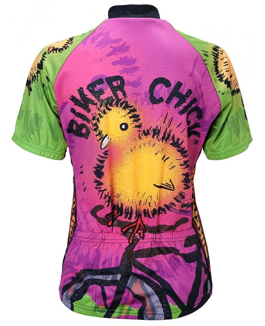 Biker Chick - Chick On A Bike Women's Cycling Jersey (S, M, L, XL) 4 Biker Chick - Chick On A Bike Women's Cycling Jersey (S, M, L, XL) - Image 2