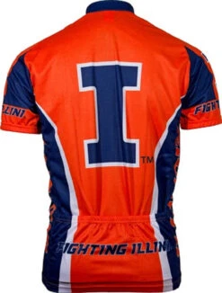 Illinois Fighting Illini Cycling Jersey (S, M, L, XL, 2XL, 3XL) -Cycling Gear illinois jersey back