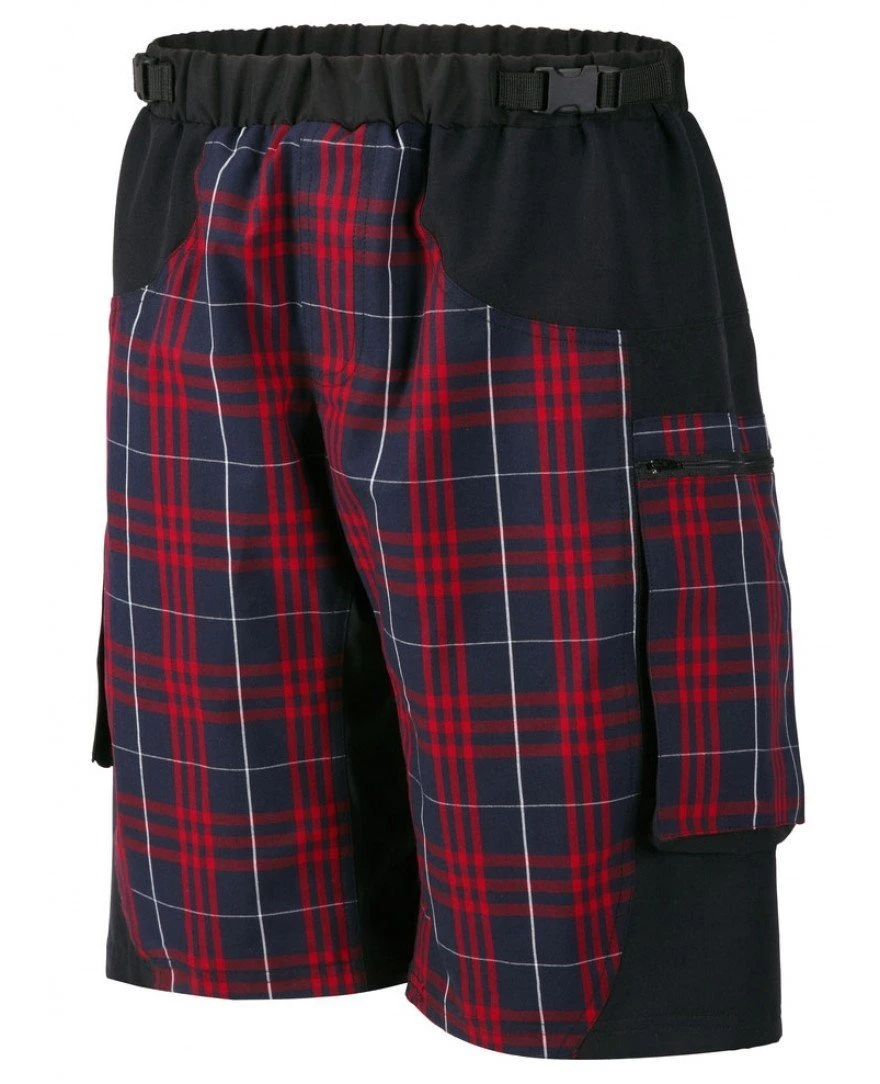 Outlaw Bullet Men's MTB Short Red Plaid (Medium) 5 Outlaw Bullet Men's MTB Short Red Plaid (Medium) - Image 3
