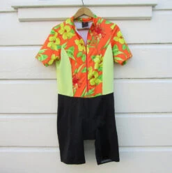 Sheila Moon Women's Orange Hibiscus Cycling Jersey (S, L) - 50% OFF! -Cycling Gear s l1600 2