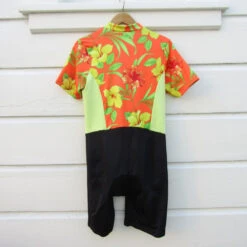 Sheila Moon Women's Orange Hibiscus Cycling Jersey (S, L) - 50% OFF! -Cycling Gear s l1600 3