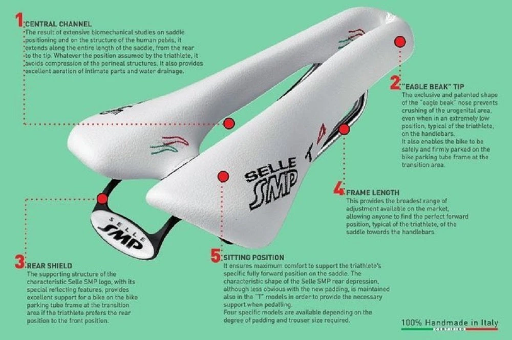 Selle SMP TRIATHLON Bicycle Saddle - T4 With Steel Rails 6 Selle SMP TRIATHLON Bicycle Saddle - T4 With Steel Rails - Image 4