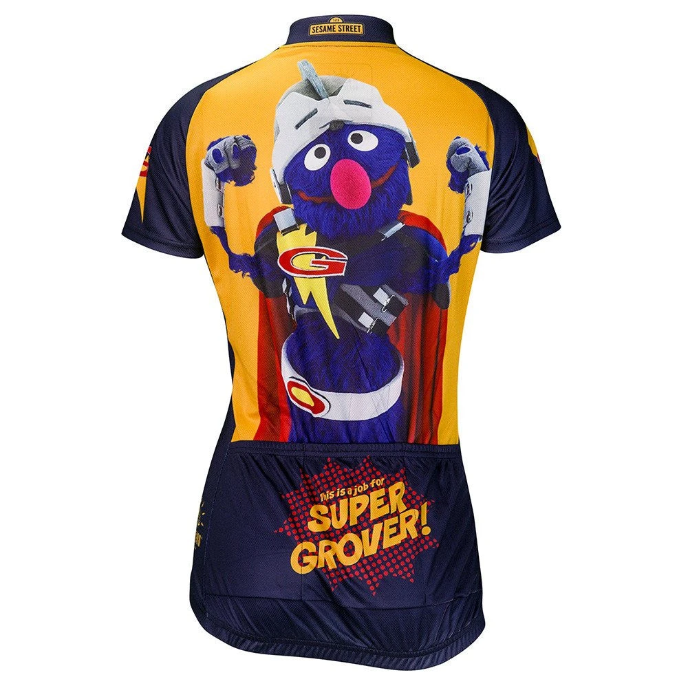 Sesame Street Super Grover Women's Cycling Jersey (S, XL, 2XL) 6 Sesame Street Super Grover Women's Cycling Jersey (S, XL, 2XL) - Image 4